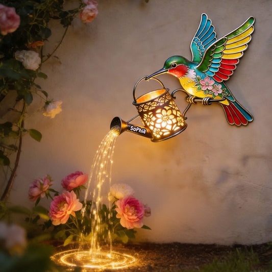 Garten Dekor, Geschenk für Kolibri-Liebhaber - Personalisierte Kolibri LED Licht Acrylschild