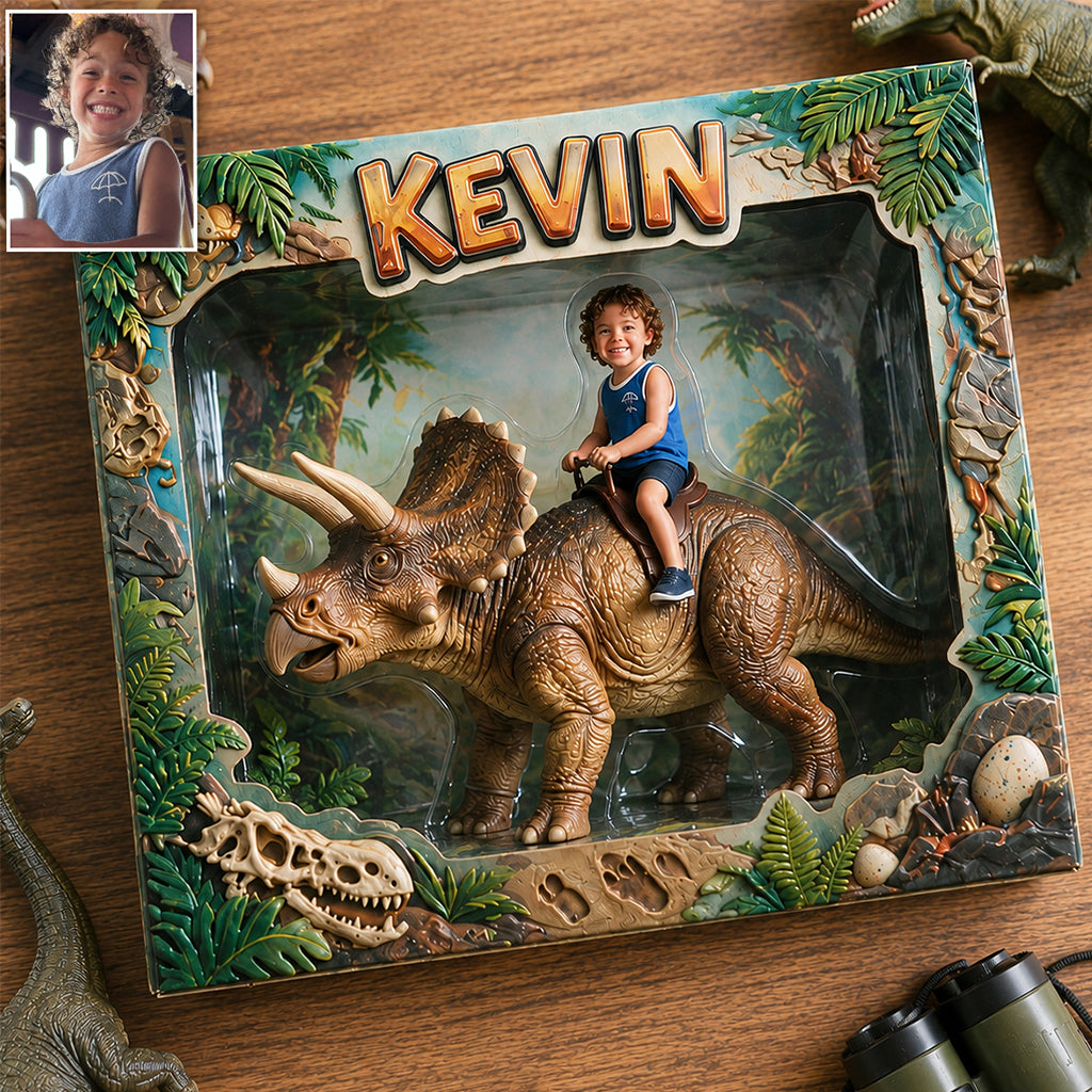Dino Rider - Personalized Kid Custom Shaped Acrylic Plaque