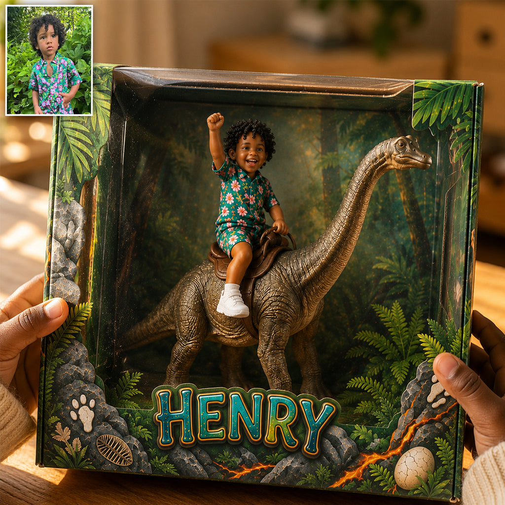 Dino Rider - Personalized Kid Custom Shaped Acrylic Plaque