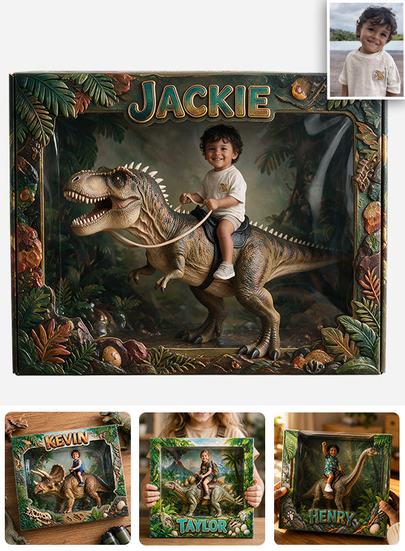 Dino Rider - Personalized Kid Custom Shaped Acrylic Plaque