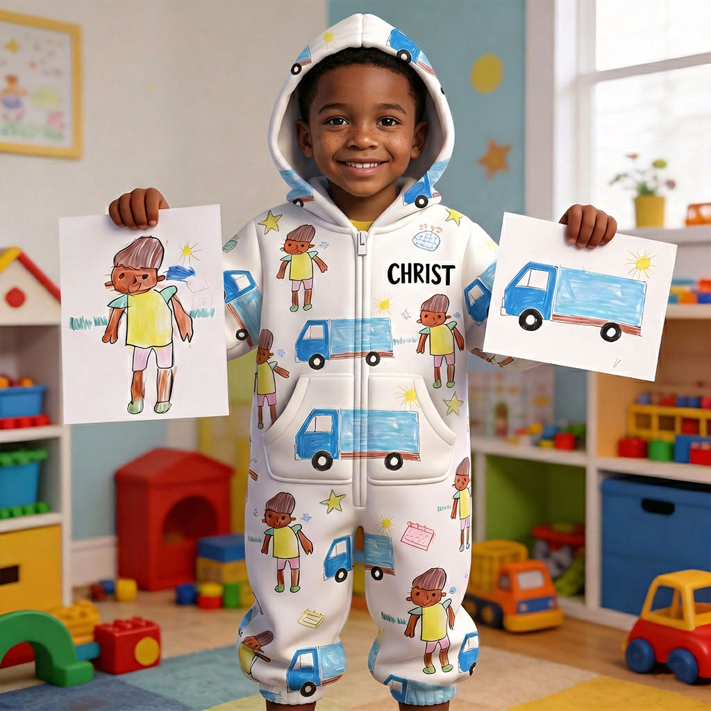 Kinderzeichenkunst – Personalisierter Kinder-Kapuzenoverall