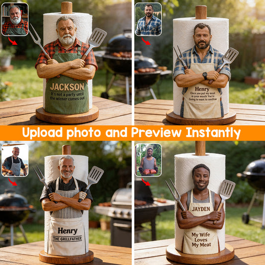 Der Grillvater - Personalisierter Küchenpapierhalter