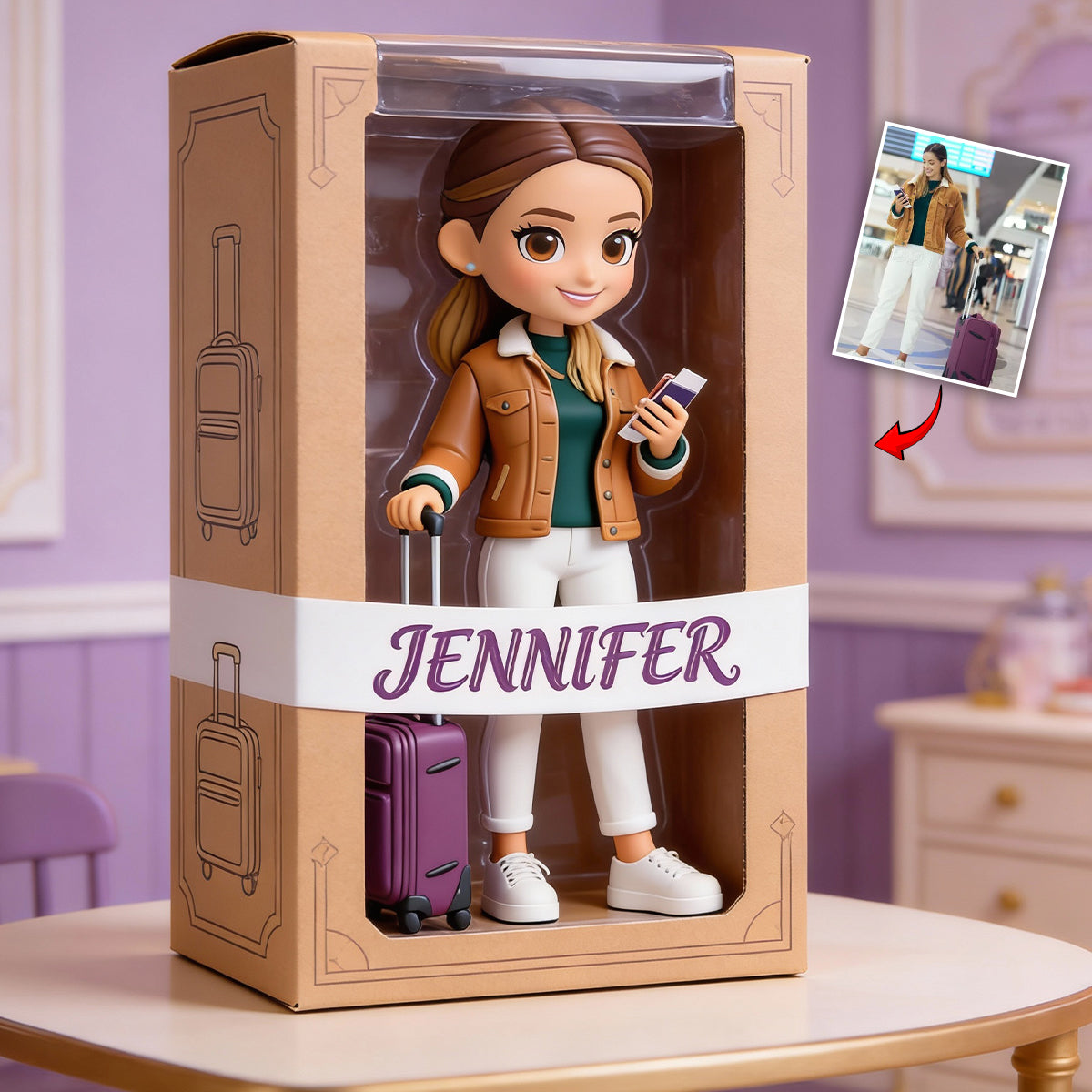 Reiselust – Personalisierte Acrylplakette in individueller Form