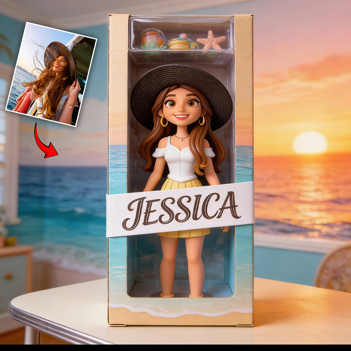 Reiselust – Personalisierte Acrylplakette in individueller Form