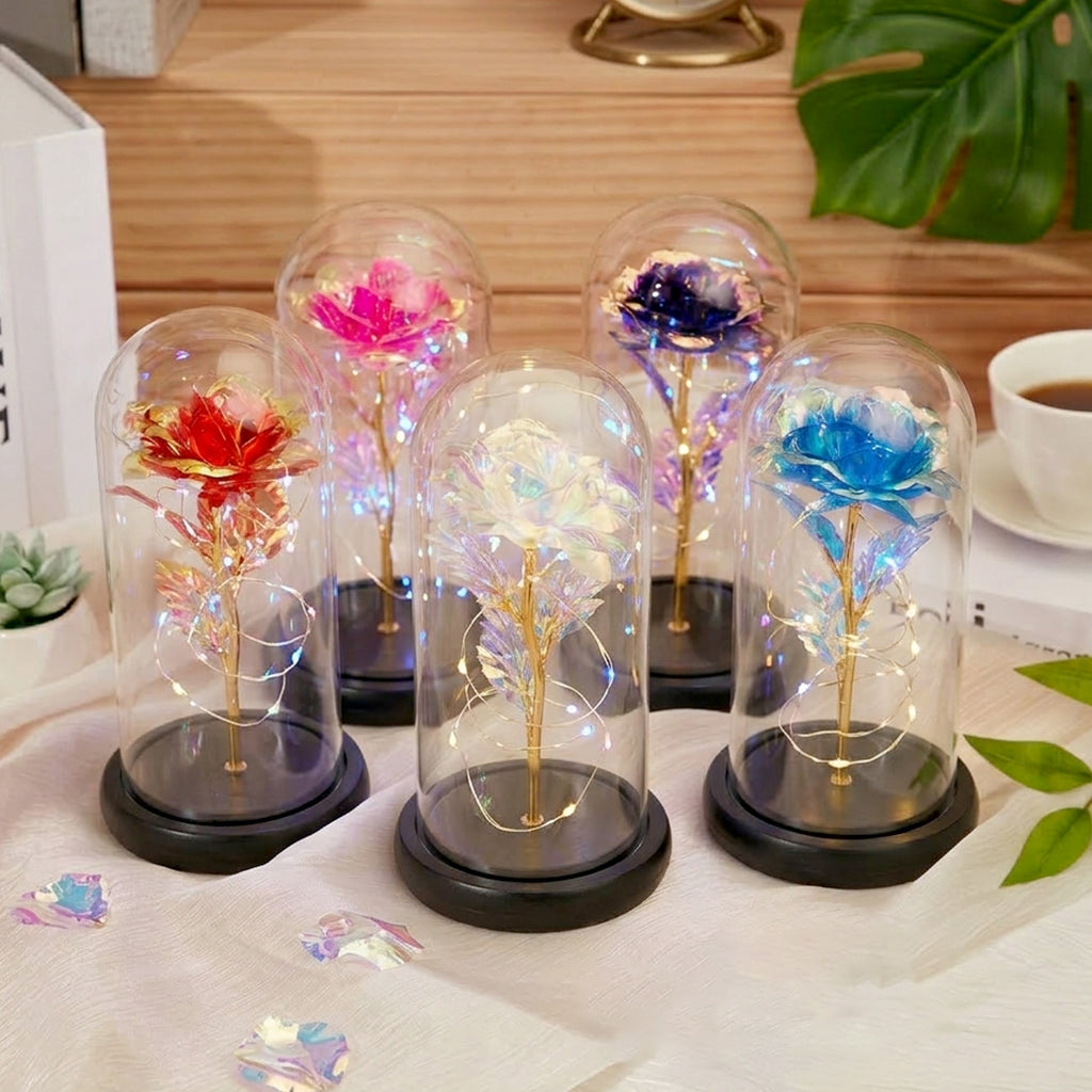 Flowers Gift For Mother's Day - Personalized Mother Glowing Roses Glass Dome