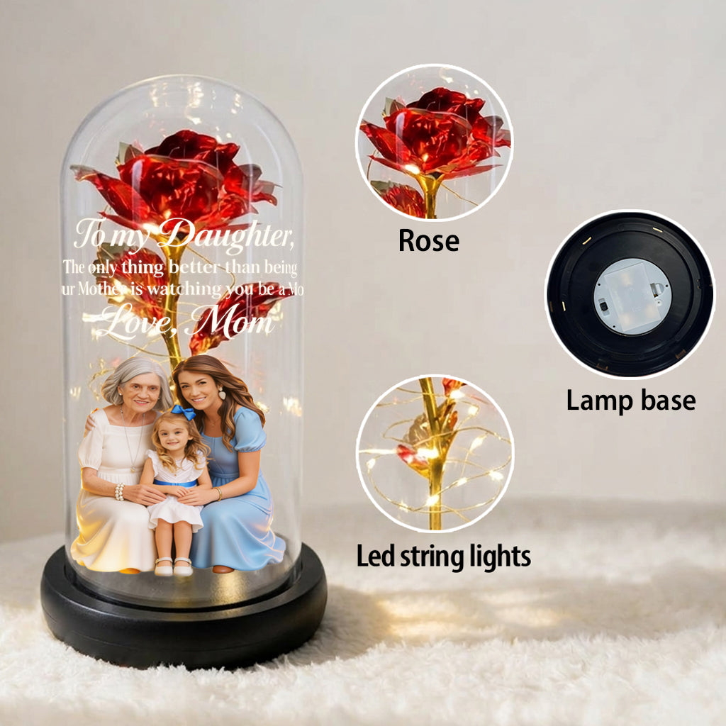 Flowers Gift For Mother's Day - Personalized Mother Glowing Roses Glass Dome