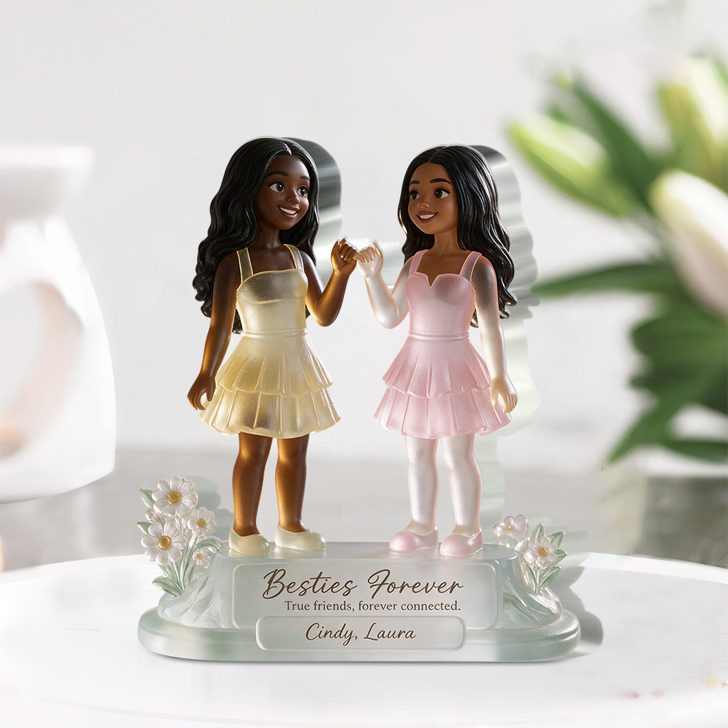 Besties Forever - Personalized Bestie Custom Shaped Acrylic Plaque