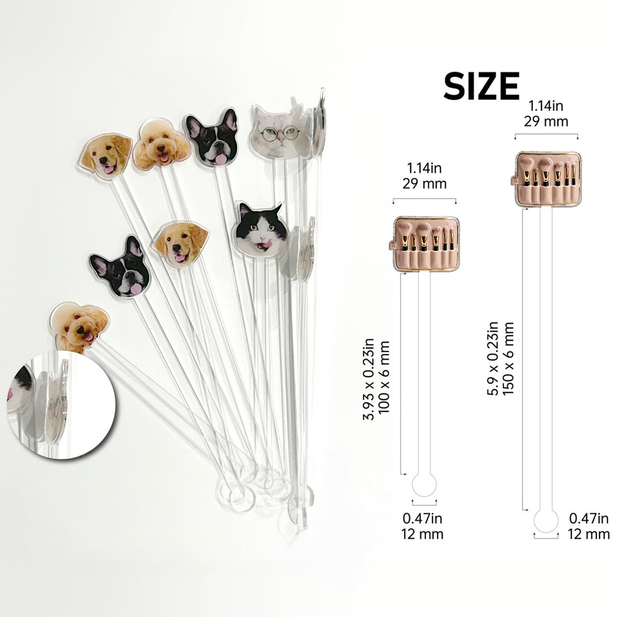 Visagistin – Personalisierter Make-up-Set-Becher mit Acryl-Rührstäbchen