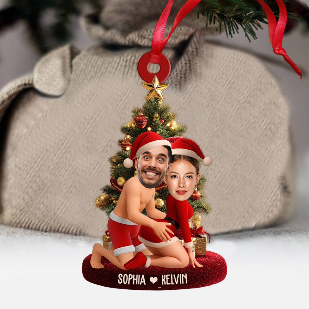 Funny Couple Custom Photo - Personalized Couple Custom Shaped Ornament
