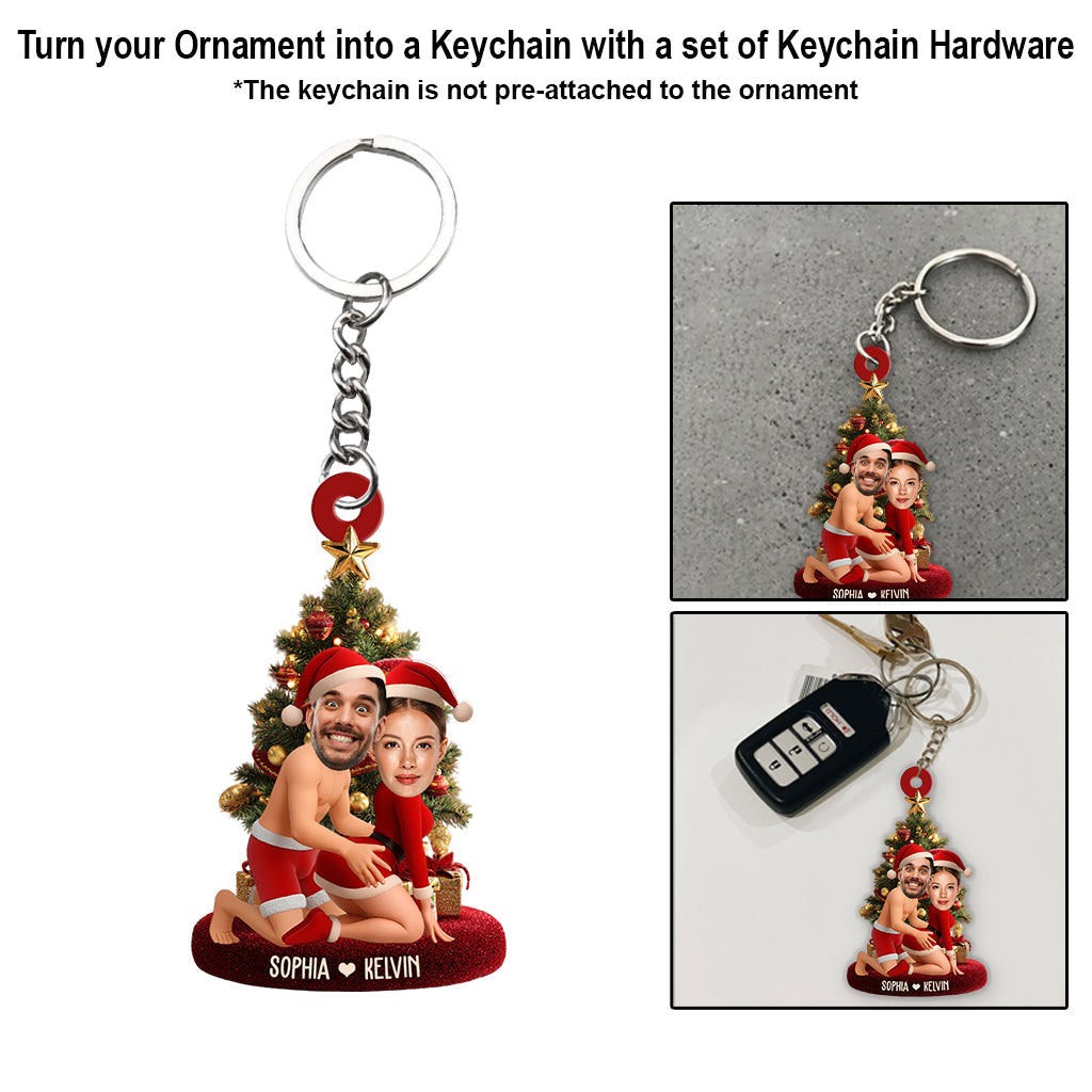 Funny Couple Custom Photo - Personalized Couple Custom Shaped Ornament