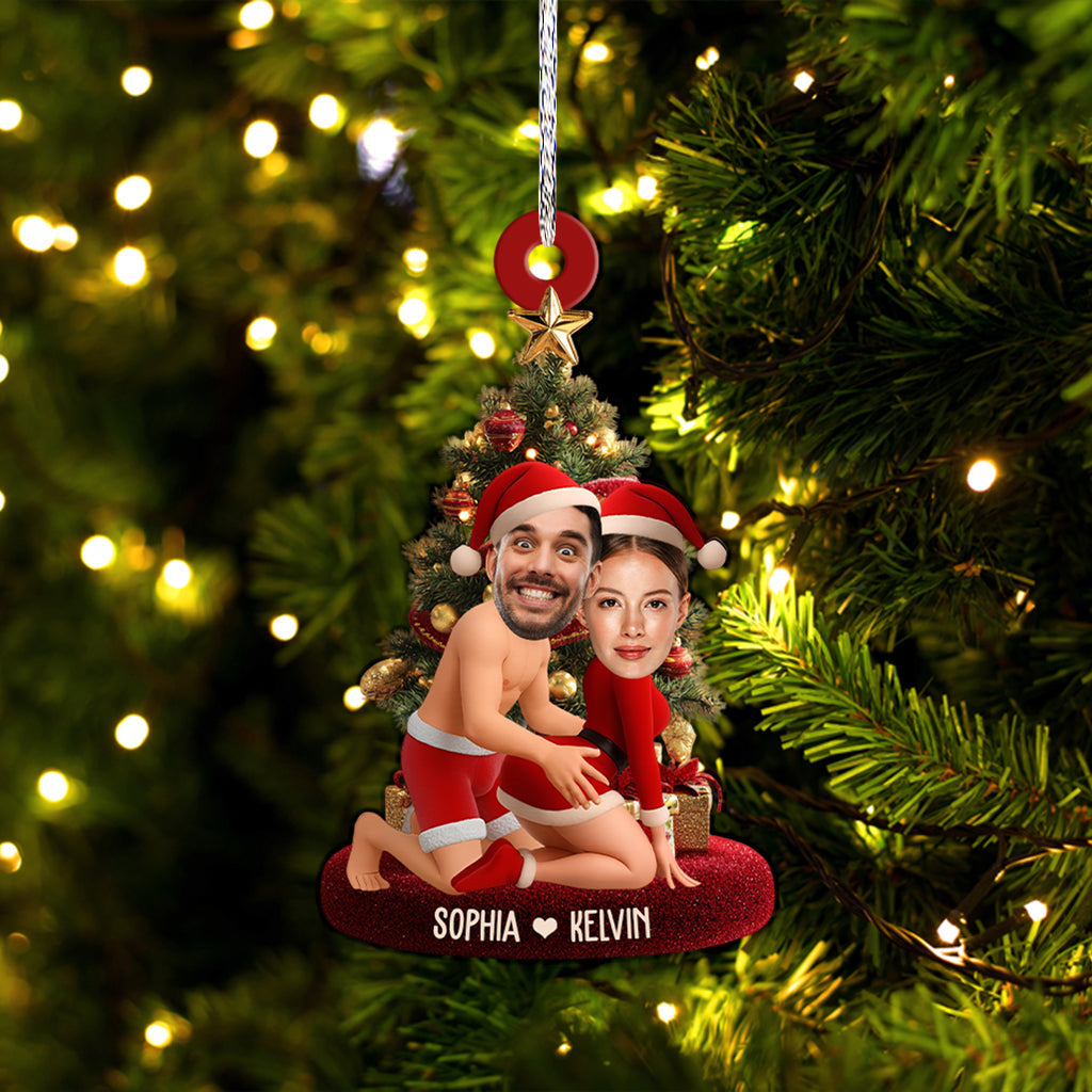 Funny Couple Custom Photo - Personalized Couple Custom Shaped Ornament