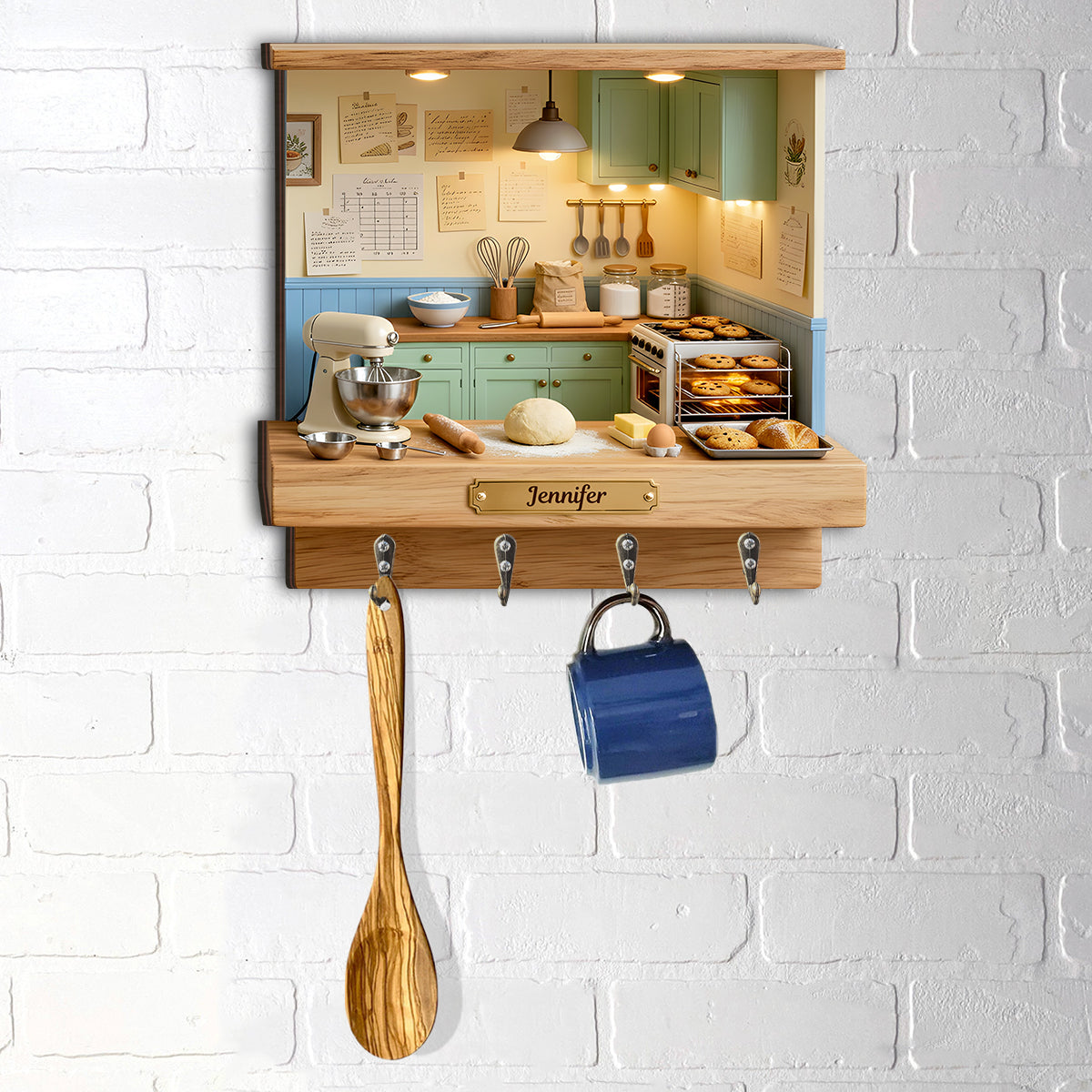 Love Baking - Personalized Baking Custom Shaped Hanging Rack