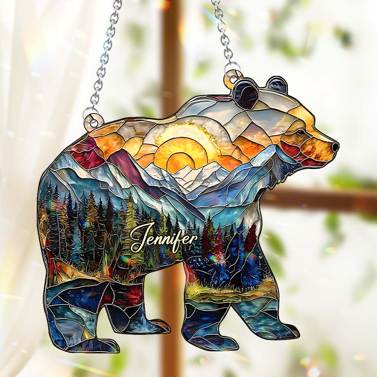 Into The Wild – Personalisierter Camping-Fensterhänger-Sonnenfänger 