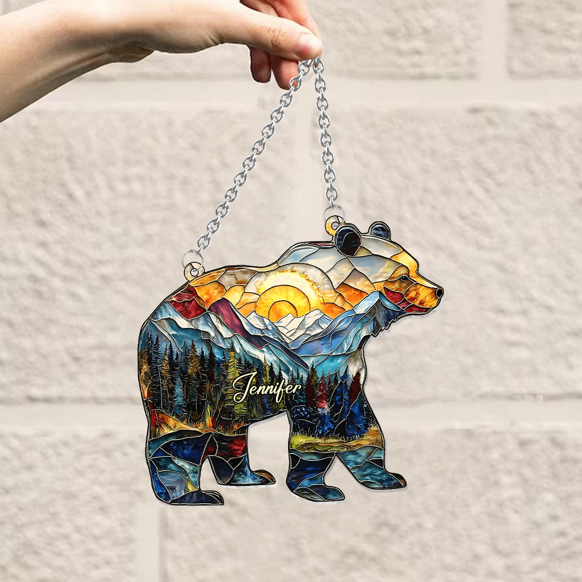 Into The Wild – Personalisierter Camping-Fensterhänger-Sonnenfänger 