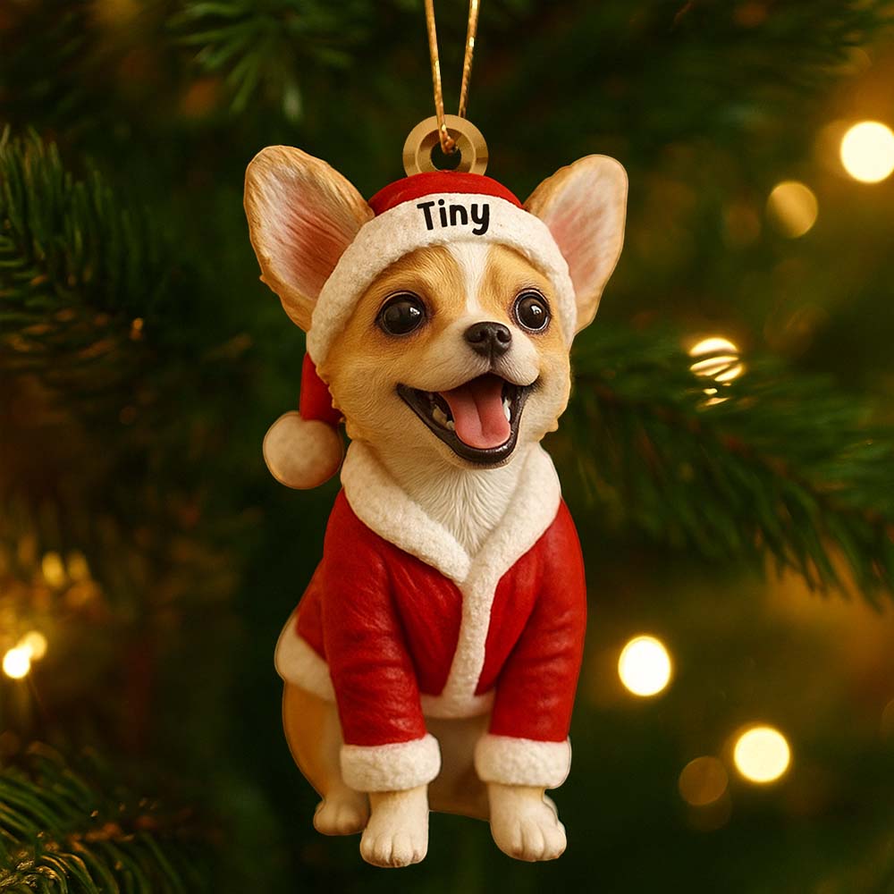 Fellige Weihnacht – Personalisierter Hunde-Weihnachtsbaumschmuck