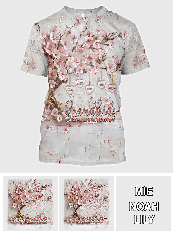 Grandkids Make Life More Grand - Personalized Grandma All Over Shirt