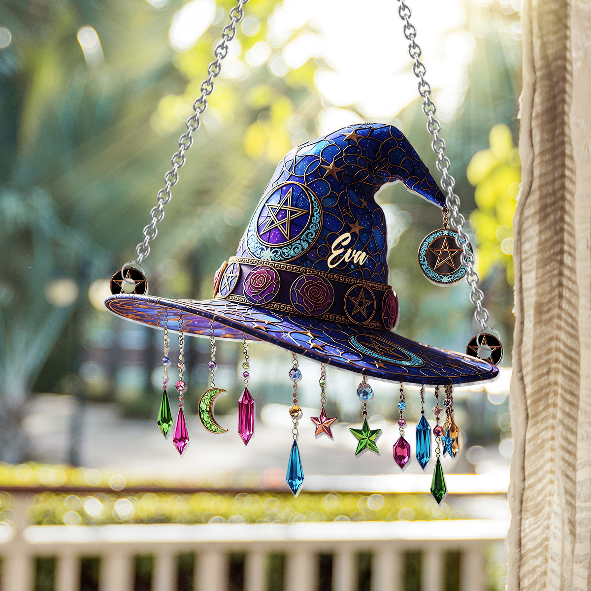 Zauberhut – Personalisierter Hexen-Fensterhänger als Sonnenfänger 