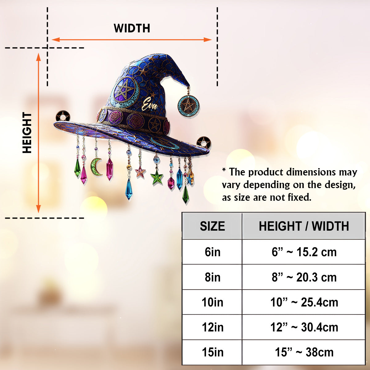 Zauberhut – Personalisierter Hexen-Fensterhänger als Sonnenfänger 