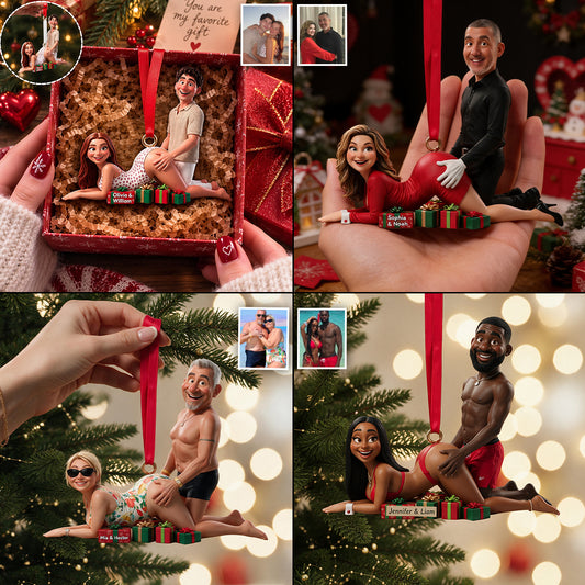 Freches Paar Weihnachten - Personalisierte Würzige Paar Premium 3D Ornament