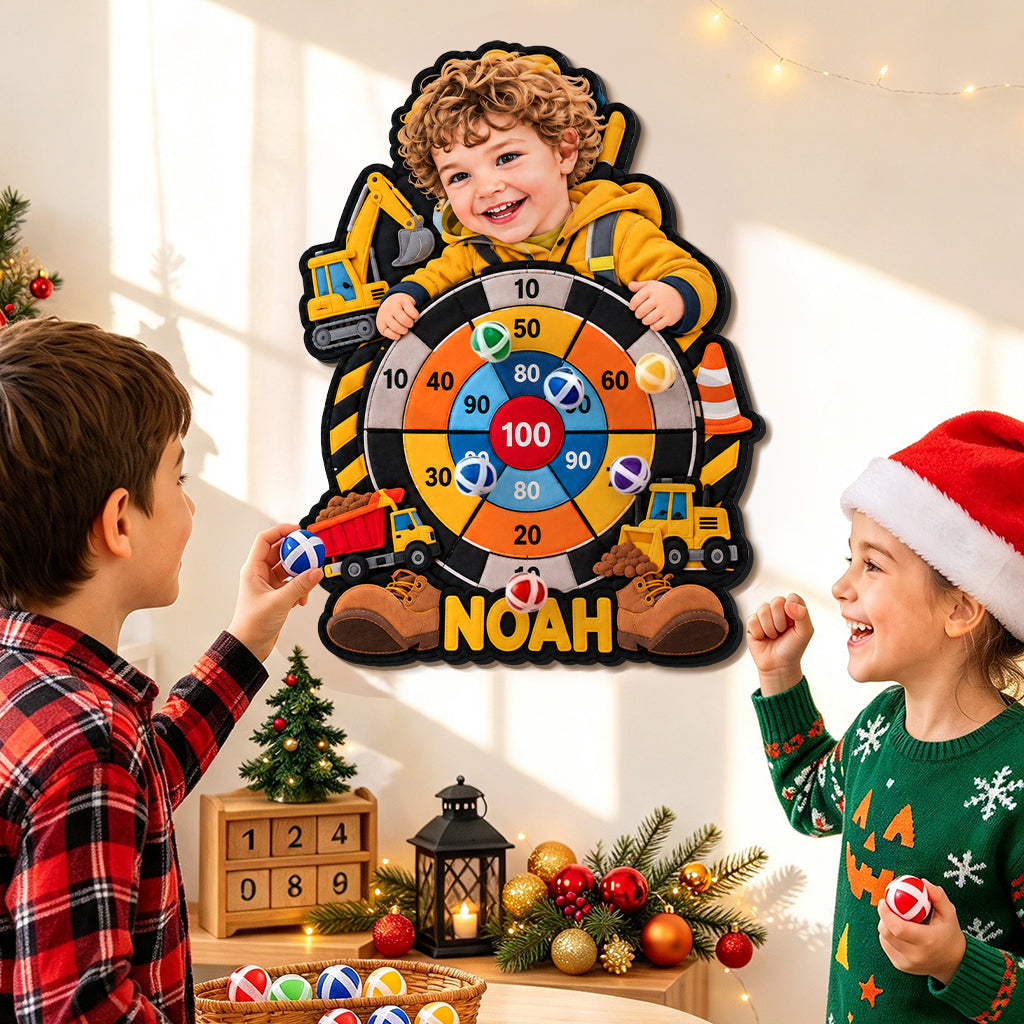 Kinderspielzeug, Dinosaurier, Einhorn - Personalisierbares Kind Sticky Ball Dartboard Set