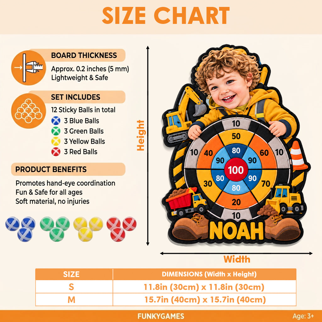 Kinderspielzeug, Dinosaurier, Einhorn - Personalisierbares Kind Sticky Ball Dartboard Set