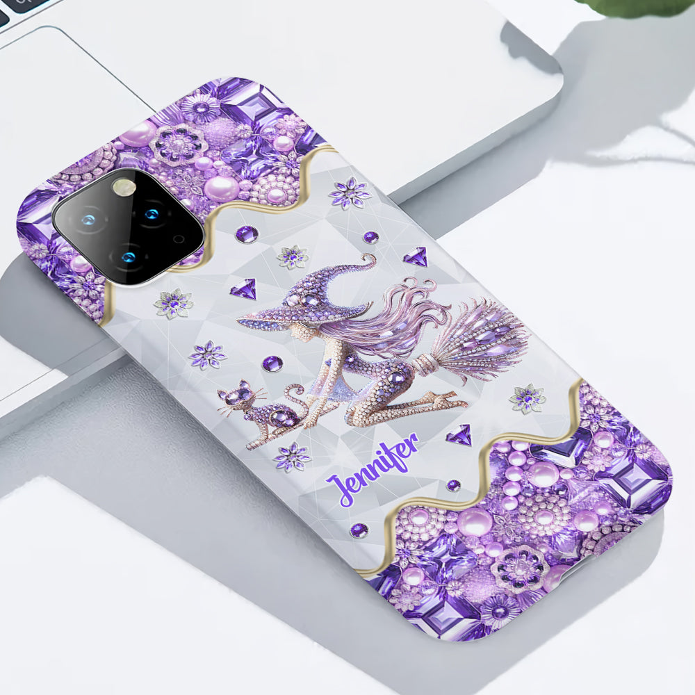 Witch And Broomstick - Personalized Witch Full Print Phone Case
