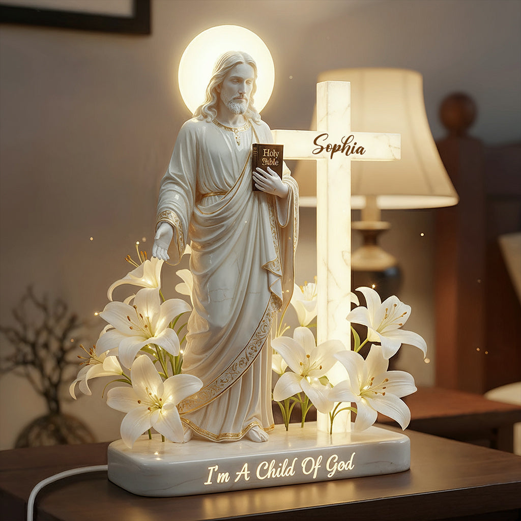 Ich bin ein Kind Gottes – Personalisierte christliche LED-Nachtleuchte aus Acryl