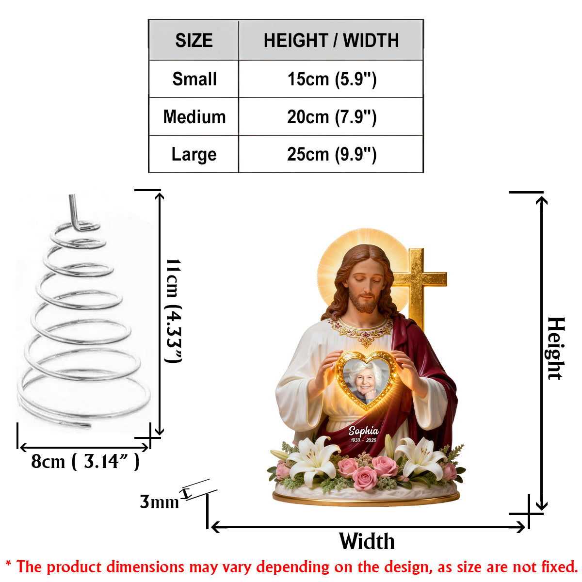 Gott hält dich in seinen Armen – Personalisierte christliche LED-Lichterbaumspitze