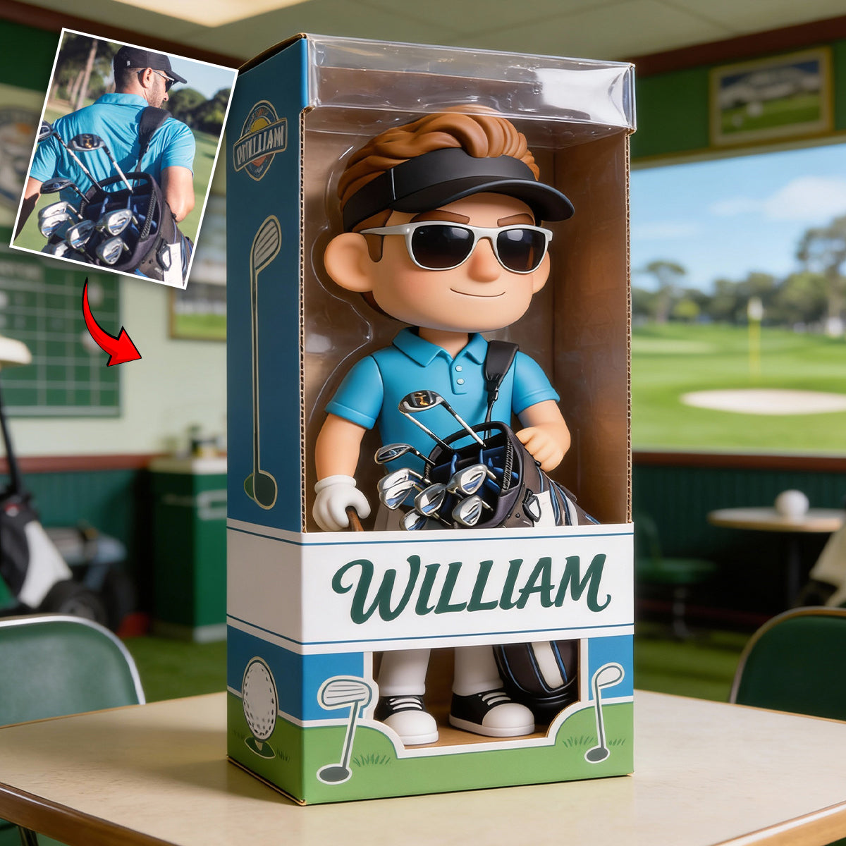 Liebe Golf – Personalisierte Golf-Acrylplakette in individueller Form