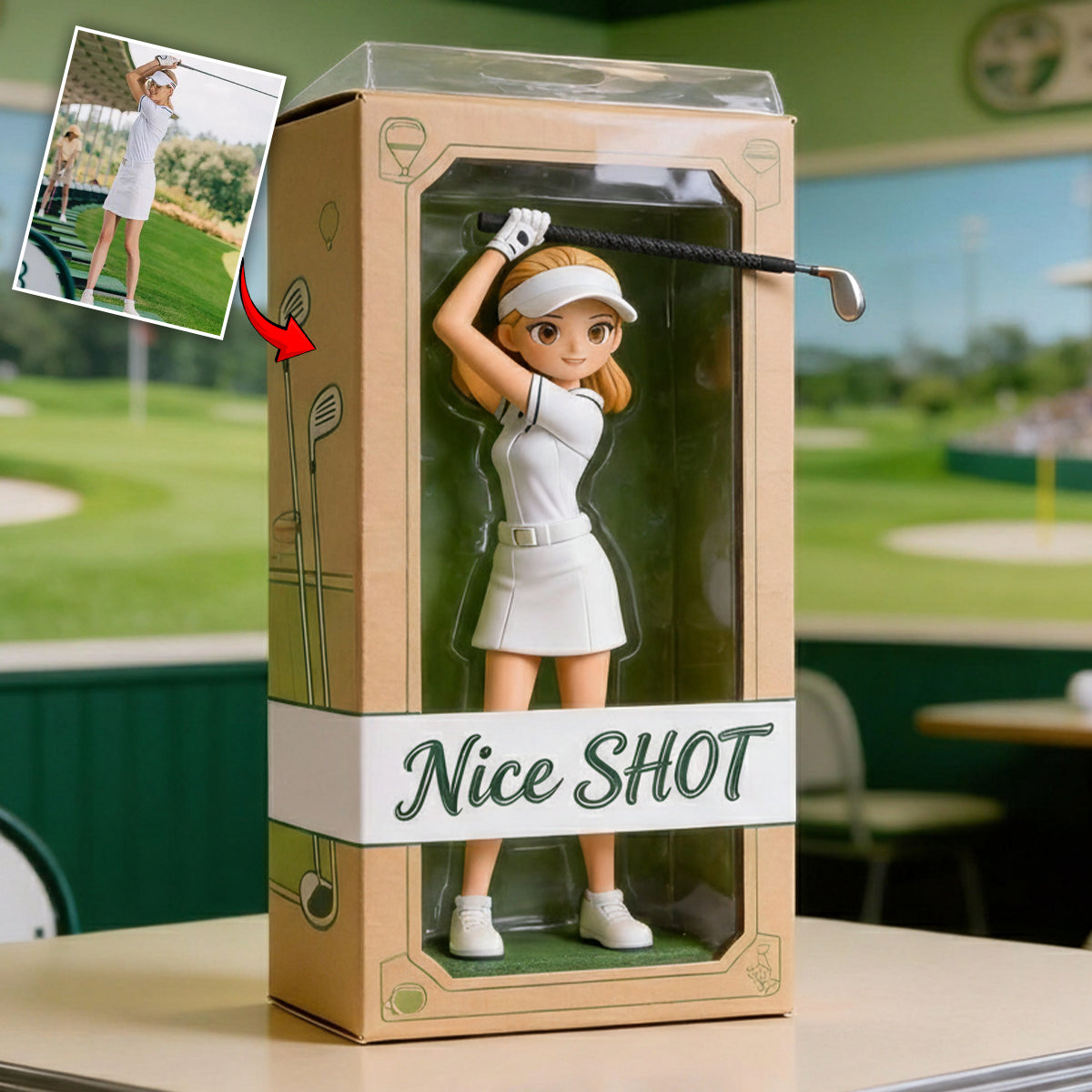 Liebe Golf – Personalisierte Golf-Acrylplakette in individueller Form