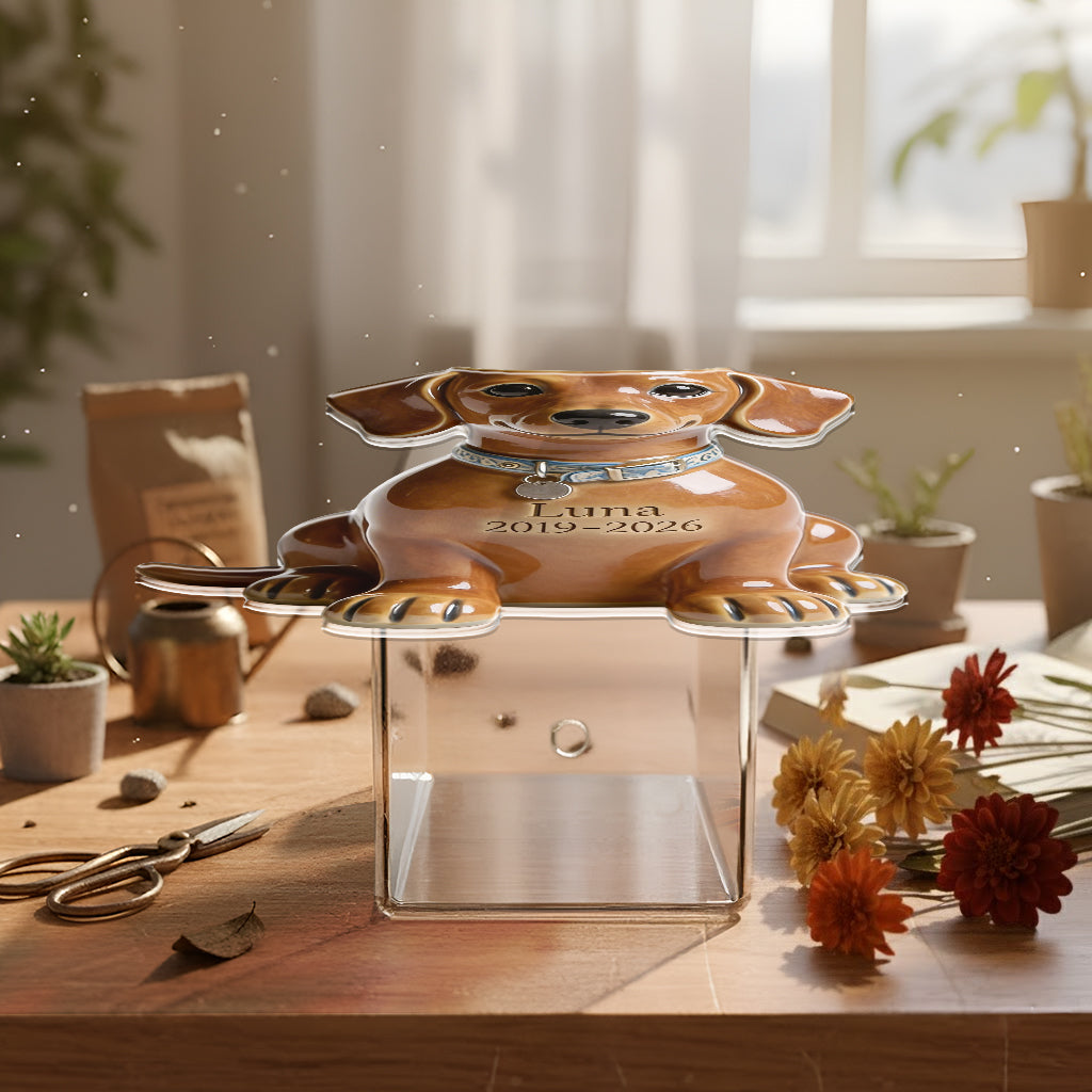 Pet Memorial Planter - Personalized Dog Acrylic Pot