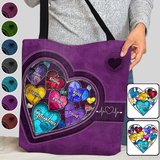 Grandma's Mom's Sweethearts - Personalized Grandma Tote Bag