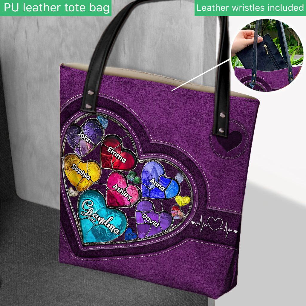 Grandma's Mom's Sweethearts - Personalized Grandma Tote Bag