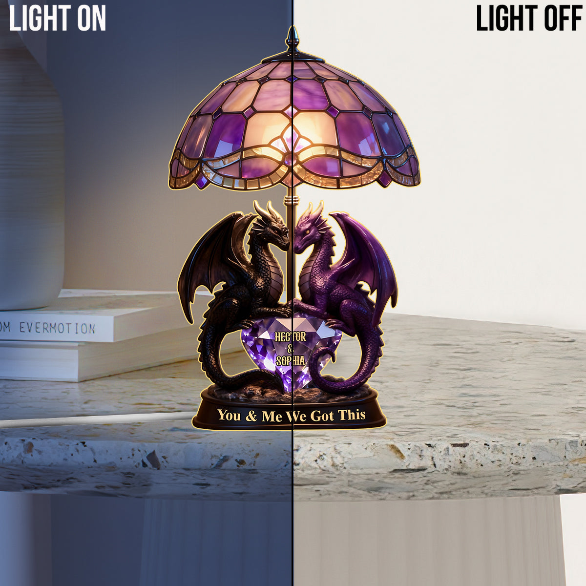 You & Me We Got This - Personalized Dragon Acrylic LED Night Light