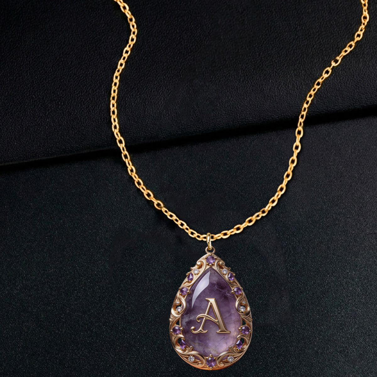 Personalisierte Geburtsstein-Halskette mit Geburtsstein-Anhänger in Form eines Geburtssteins