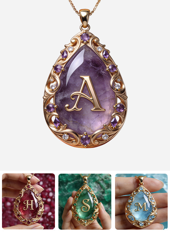 Personalisierte Geburtsstein-Halskette mit Geburtsstein-Anhänger in Form eines Geburtssteins