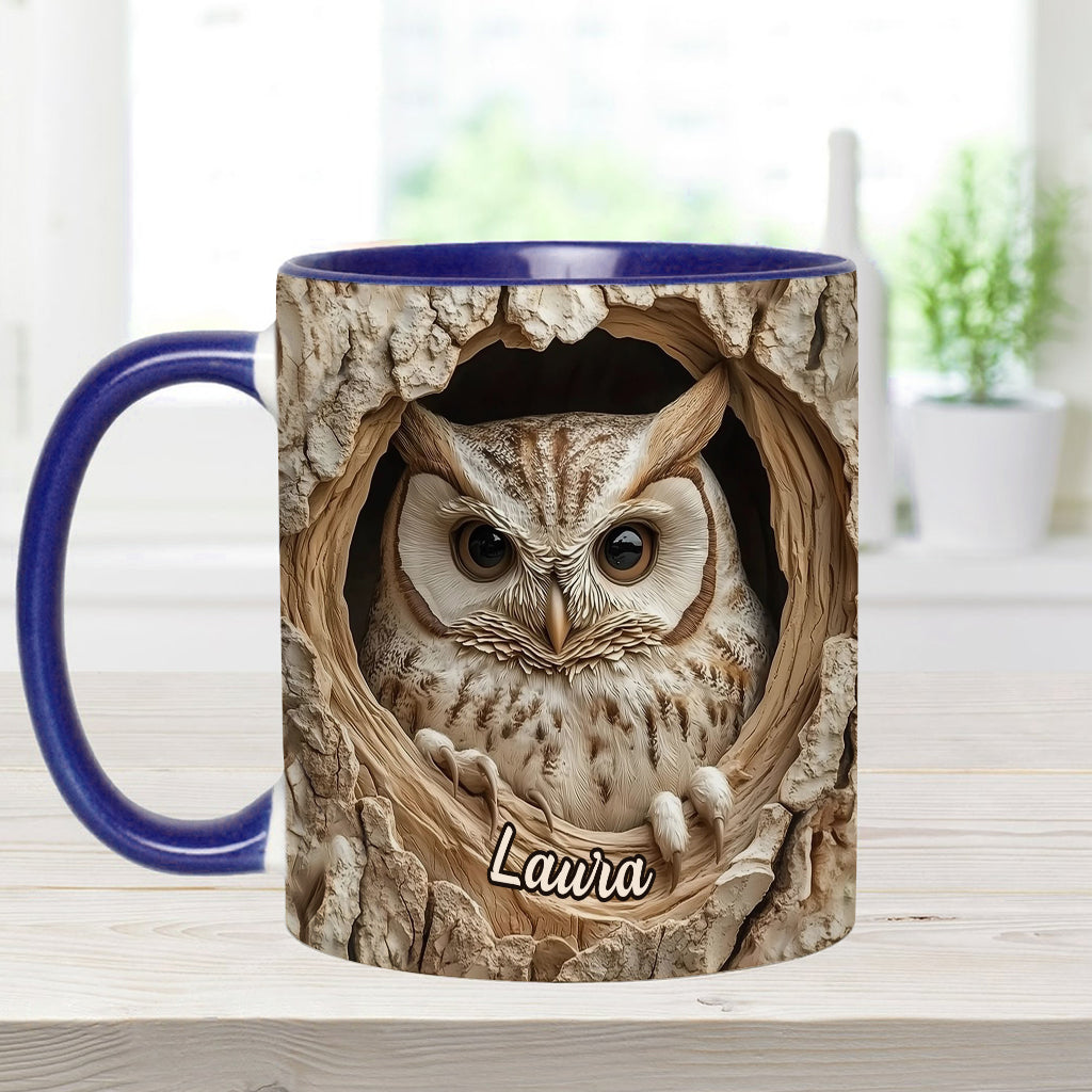 Hollow Watcher - Personalized Owl Accent Mug