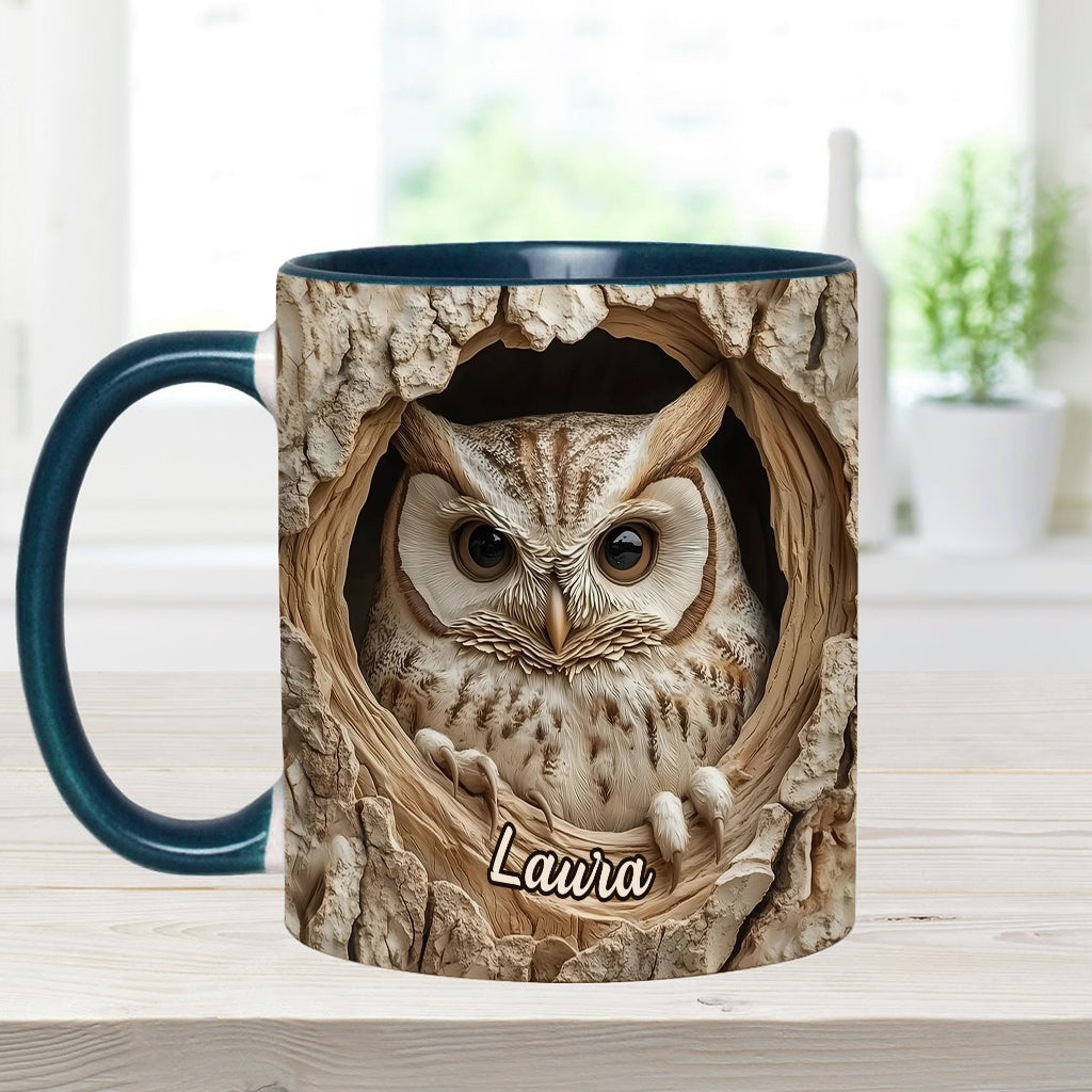 Hollow Watcher - Personalized Owl Accent Mug