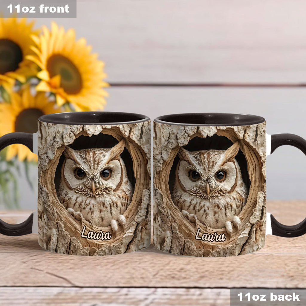 Hollow Watcher - Personalized Owl Accent Mug