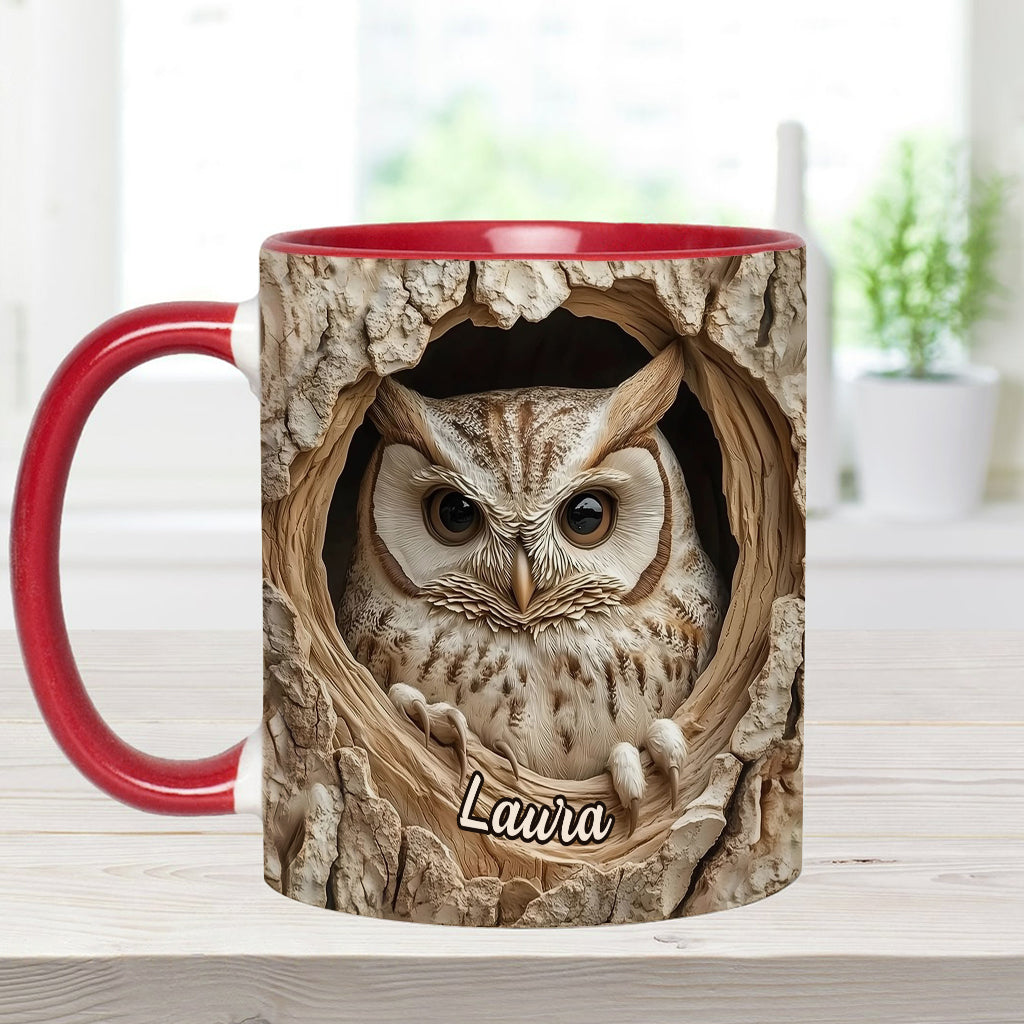 Hollow Watcher - Personalized Owl Accent Mug