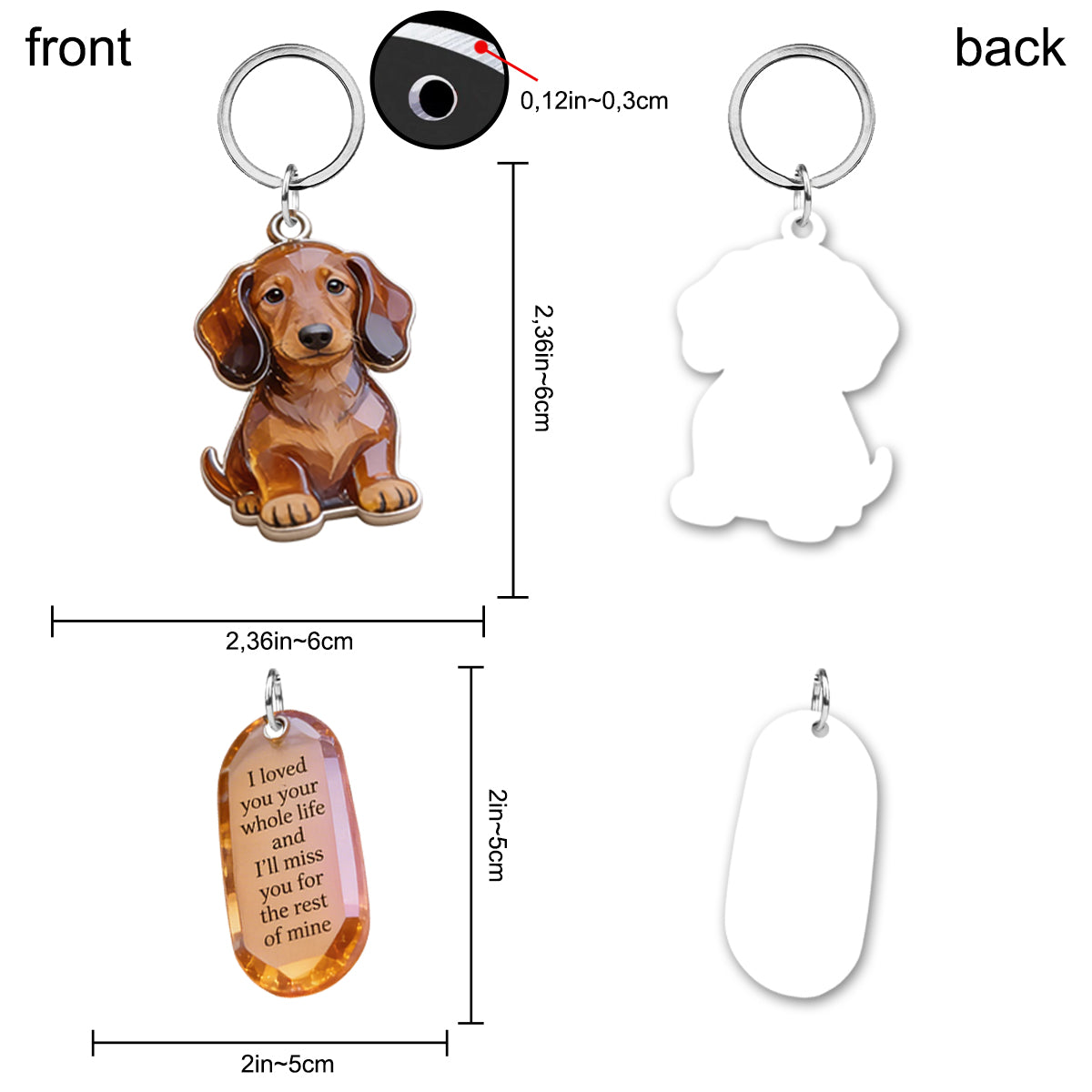 Custom Any Photo - Personalized Dog Keychain With Charms