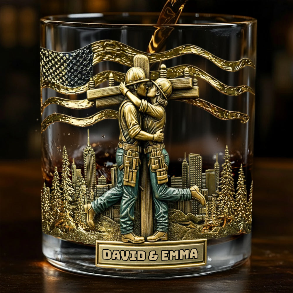 Lineman & Linewoman Legacy Glass - Personalized Lineman Whiskey Glass