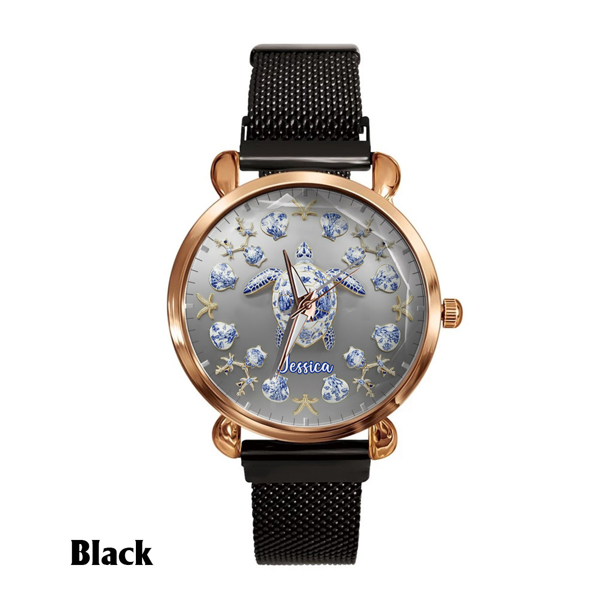 Toile De Jouy Turtle - Personalized Turtle Women Hand Watch