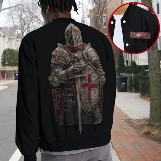 Ritter Gottes – Personalisierte christliche Collegejacke