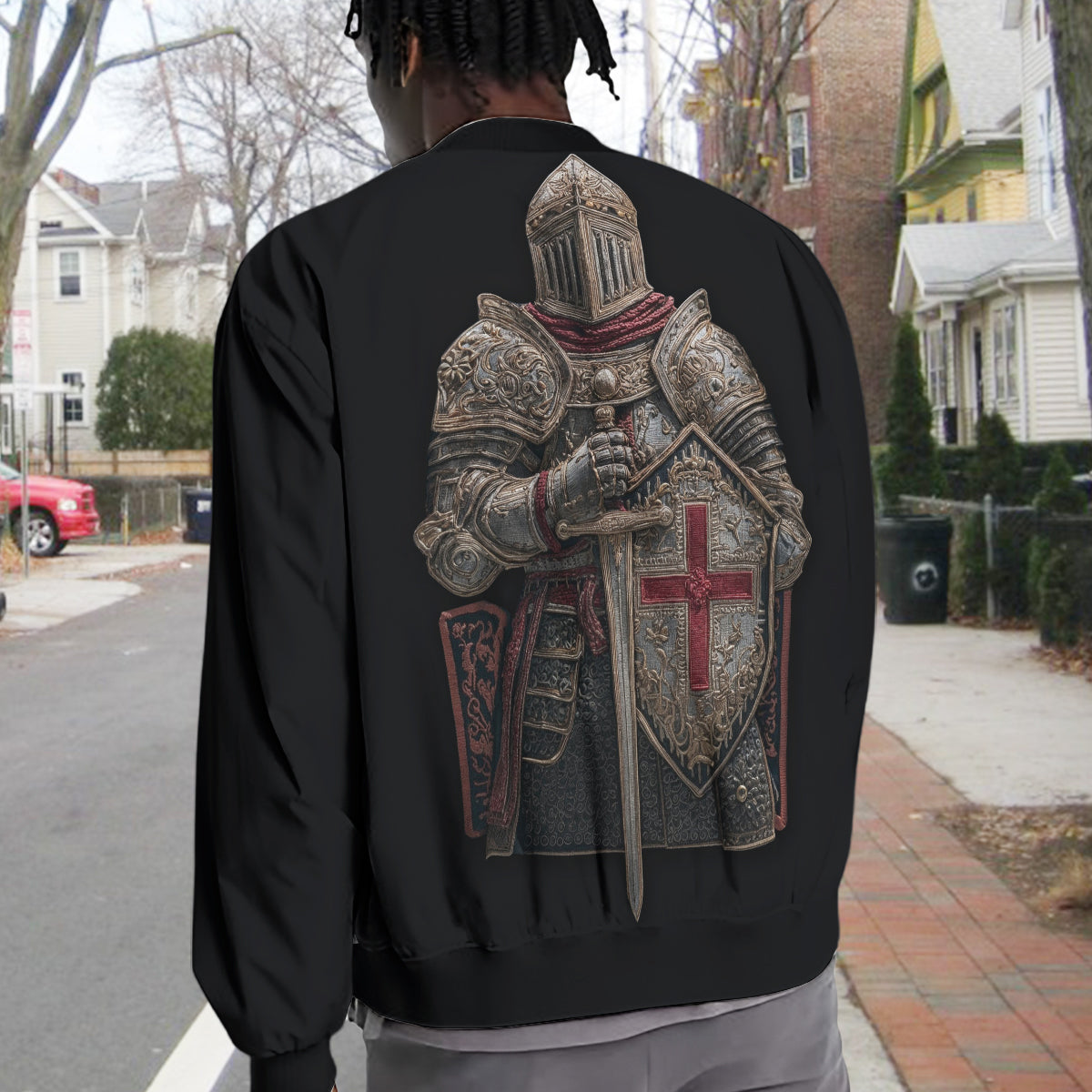 Ritter Gottes – Personalisierte christliche Collegejacke