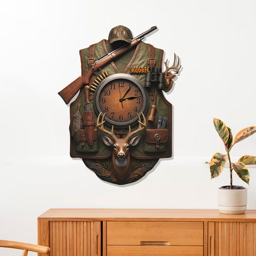 Liebe zur Jagd – Personalisierte LED-Wanduhr mit Jagdmotiv