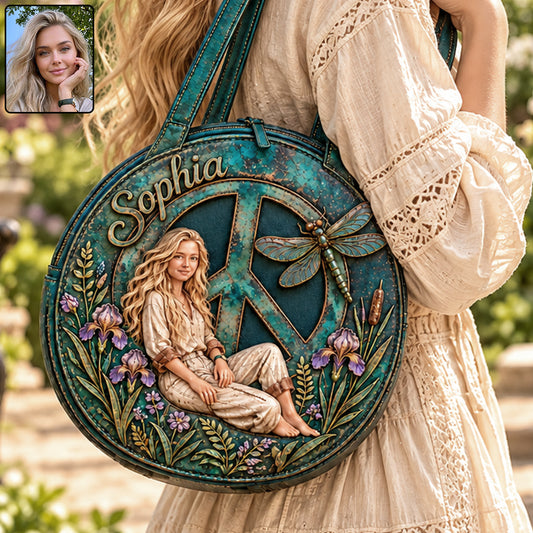 Hippie Souls - Personalisierte Hippie Custom Form Leder Tragetasche