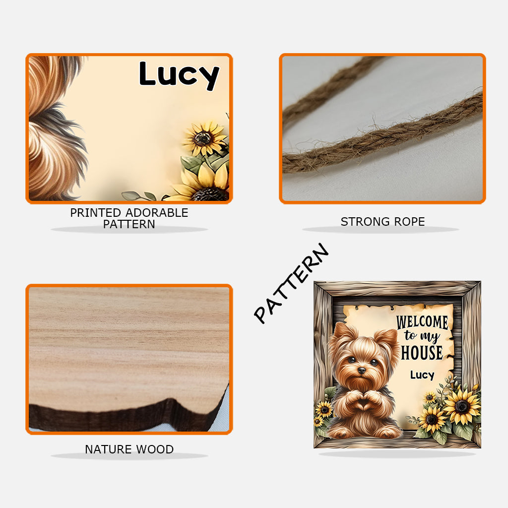 Willkommen in meinem Haus – personalisiertes Holzschild in Hundeform