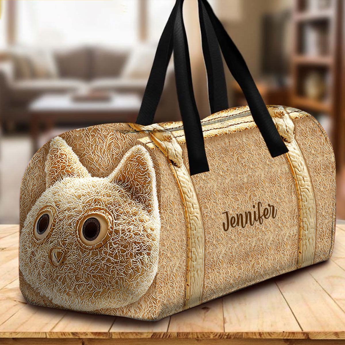 Cute Cat - Personalized Cat Duffle Bag