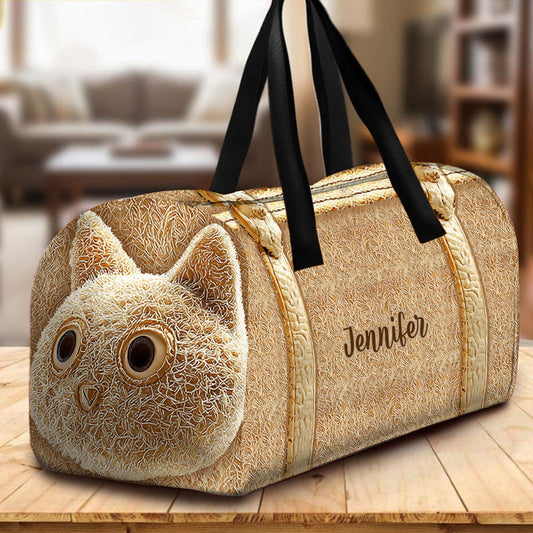 Niedliche Katze – personalisierte Reisetasche mit Katzenmotiv